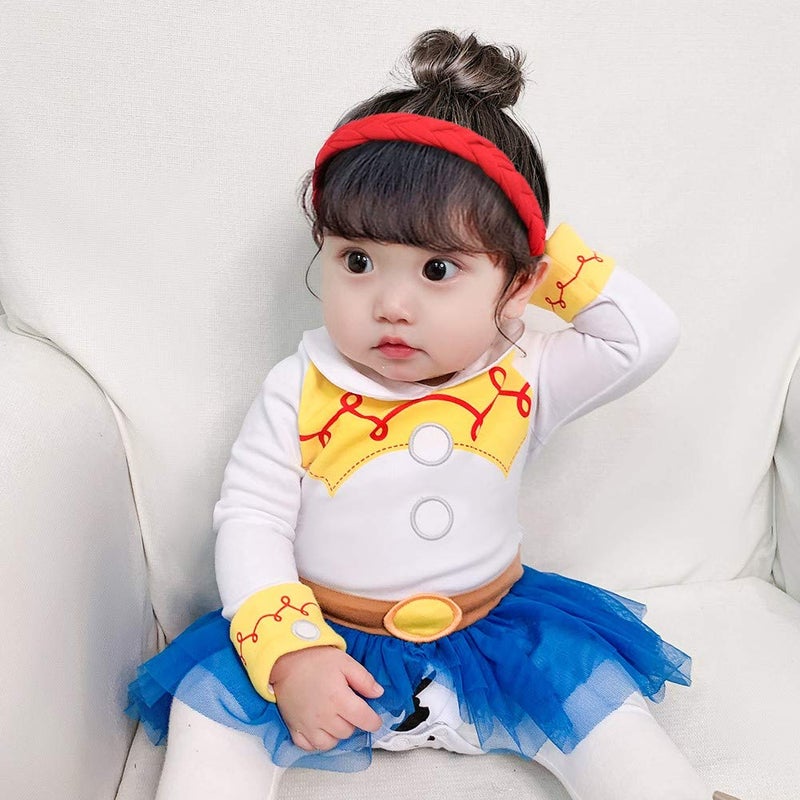 MYRISAM Jessie Costumes for Baby Toddler Girls Princess Birthday Cowgirl Tutu Bodysuit Romper Tutu Dress w/Headband - Image 4